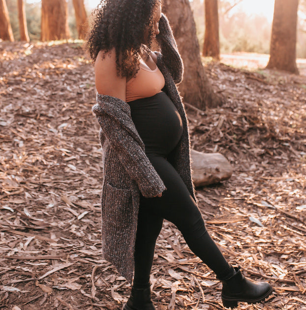 Women's black Snapback™ Postpartum Leggings - Preggo leggings