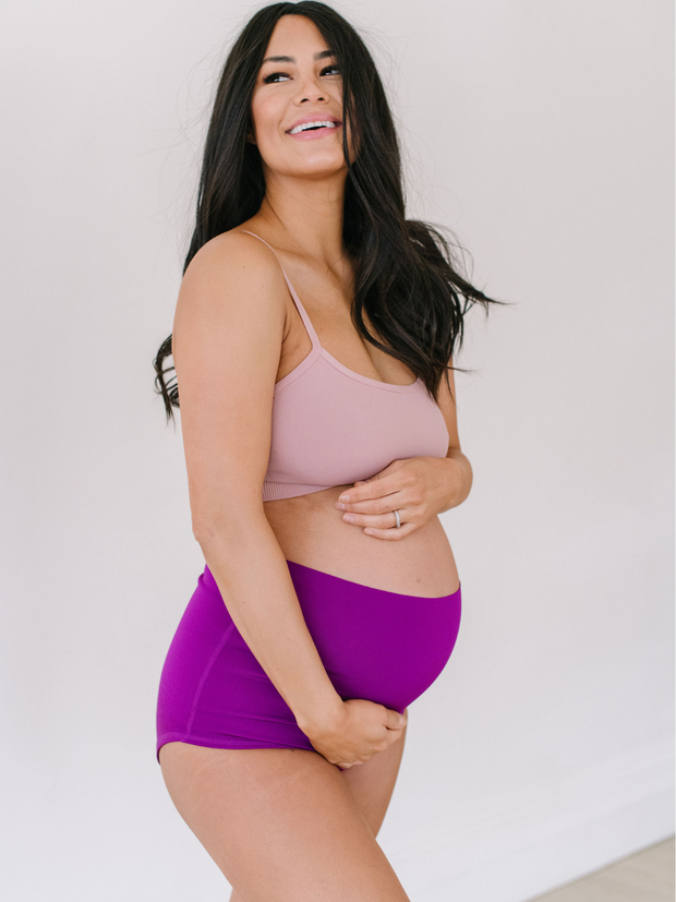 Belevation Womens Maternity Underwear Support Briefs Small Mocha